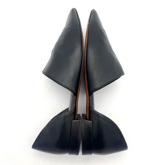 Vince Darlington Pointed Toe D’Orsay Flats Black Leather Designer Loafer Size 7 - Picture 11 of 16